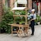 Vintiquewise Large Wooden 3 Tier Rolling Table Cart with 2 Wheels and Shelves QI004292 - alternate 5